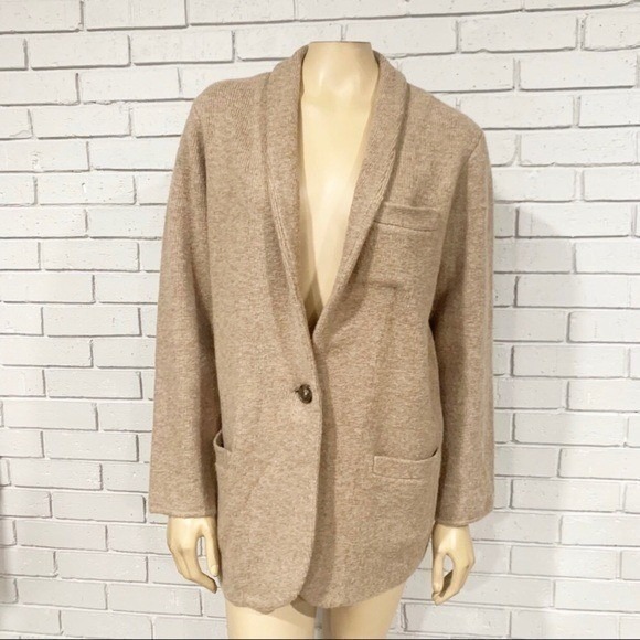 J.Crew Heather Mushroom Cocoon Sweater-Blazer - Size M - Picture 5 of 8